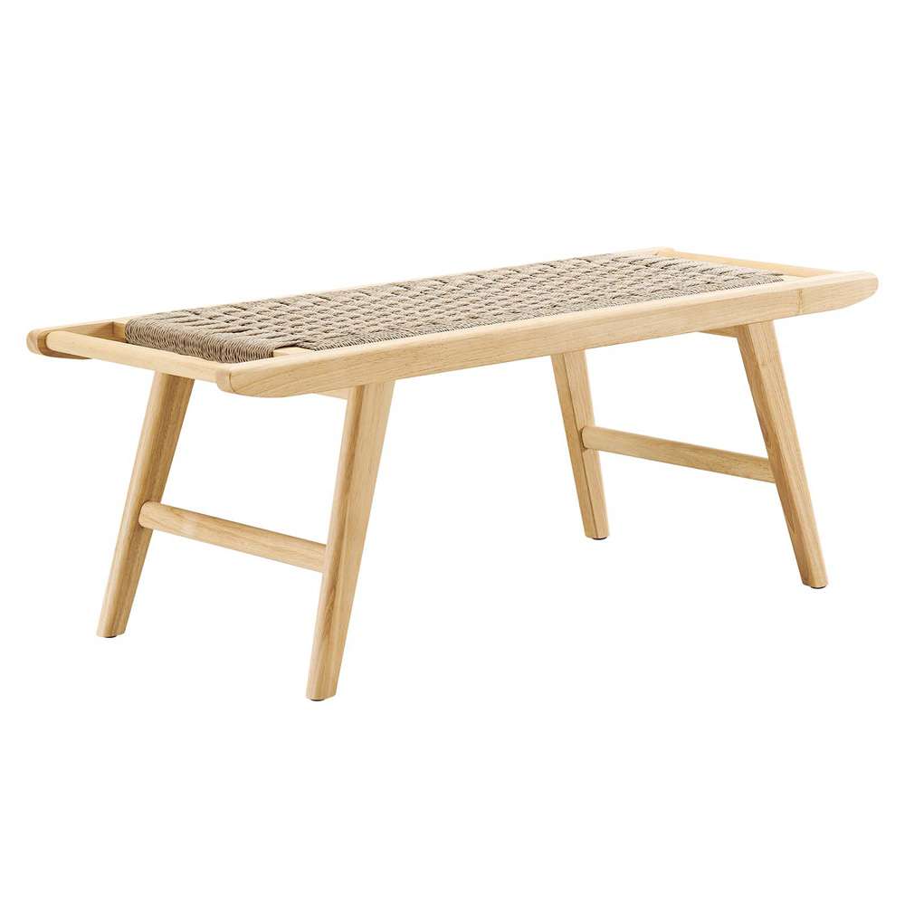 Modway - Saoirse 47in Wove Rope Wood Bench - EEI-6552-NAT-NAT veiw 2