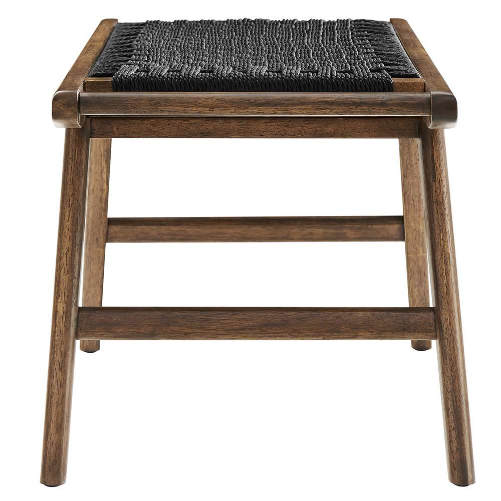 Modway - Saoirse 47in Wove Rope Wood Bench - EEI-6552-WAL-BLK veiw 3