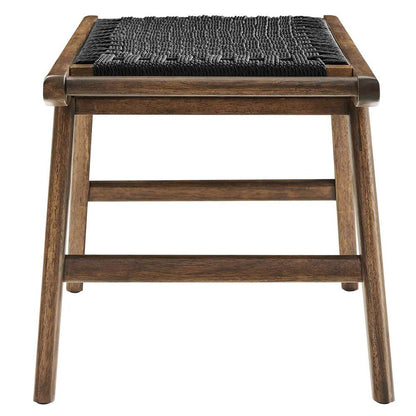 Modway - Saoirse 47in Wove Rope Wood Bench - EEI-6552-WAL-BLK veiw 3