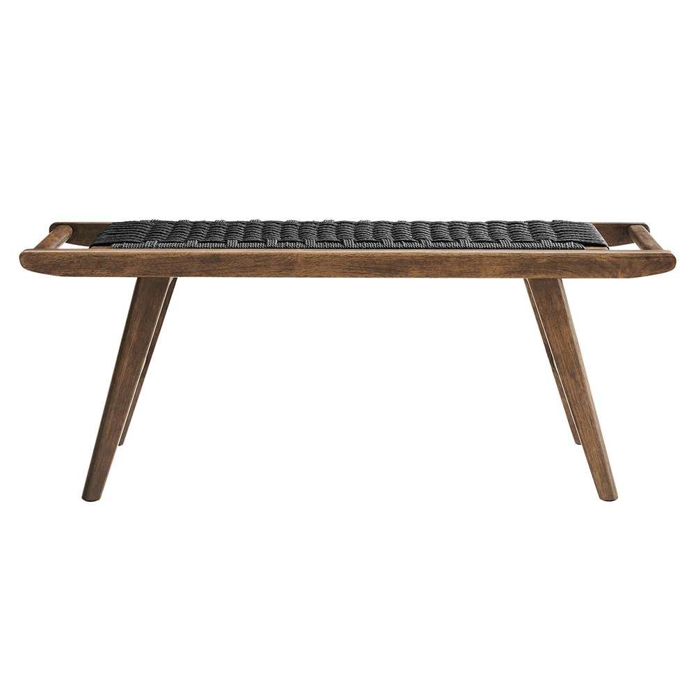 Modway - Saoirse 47in Wove Rope Wood Bench - EEI-6552-WAL-BLK veiw 4