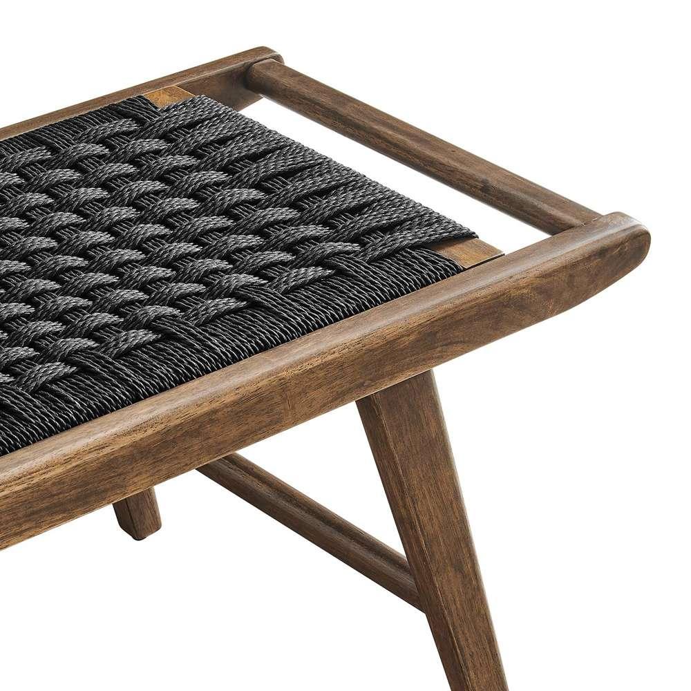Modway - Saoirse 47in Wove Rope Wood Bench - EEI-6552-WAL-BLK veiw 5