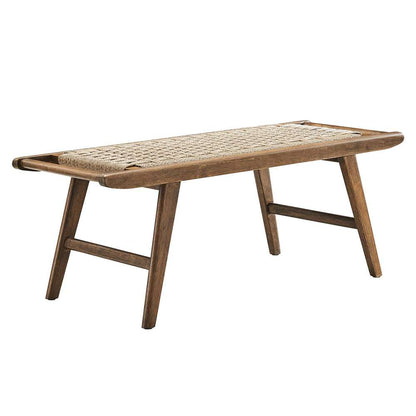 Modway - Saoirse 47in Wove Rope Wood Bench - EEI-6552-WAL-NAT veiw 1