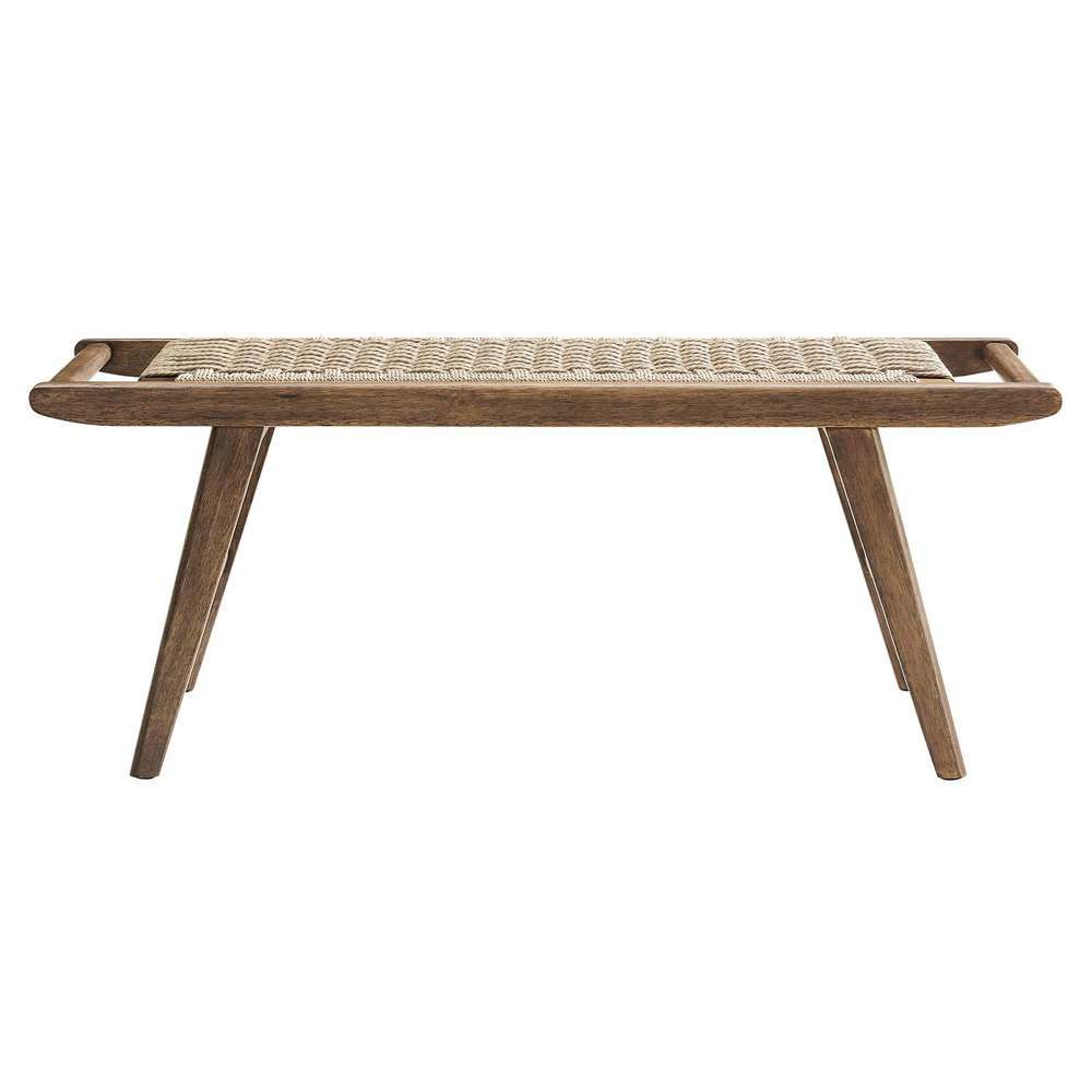 Modway - Saoirse 47in Wove Rope Wood Bench - EEI-6552-WAL-NAT veiw 4