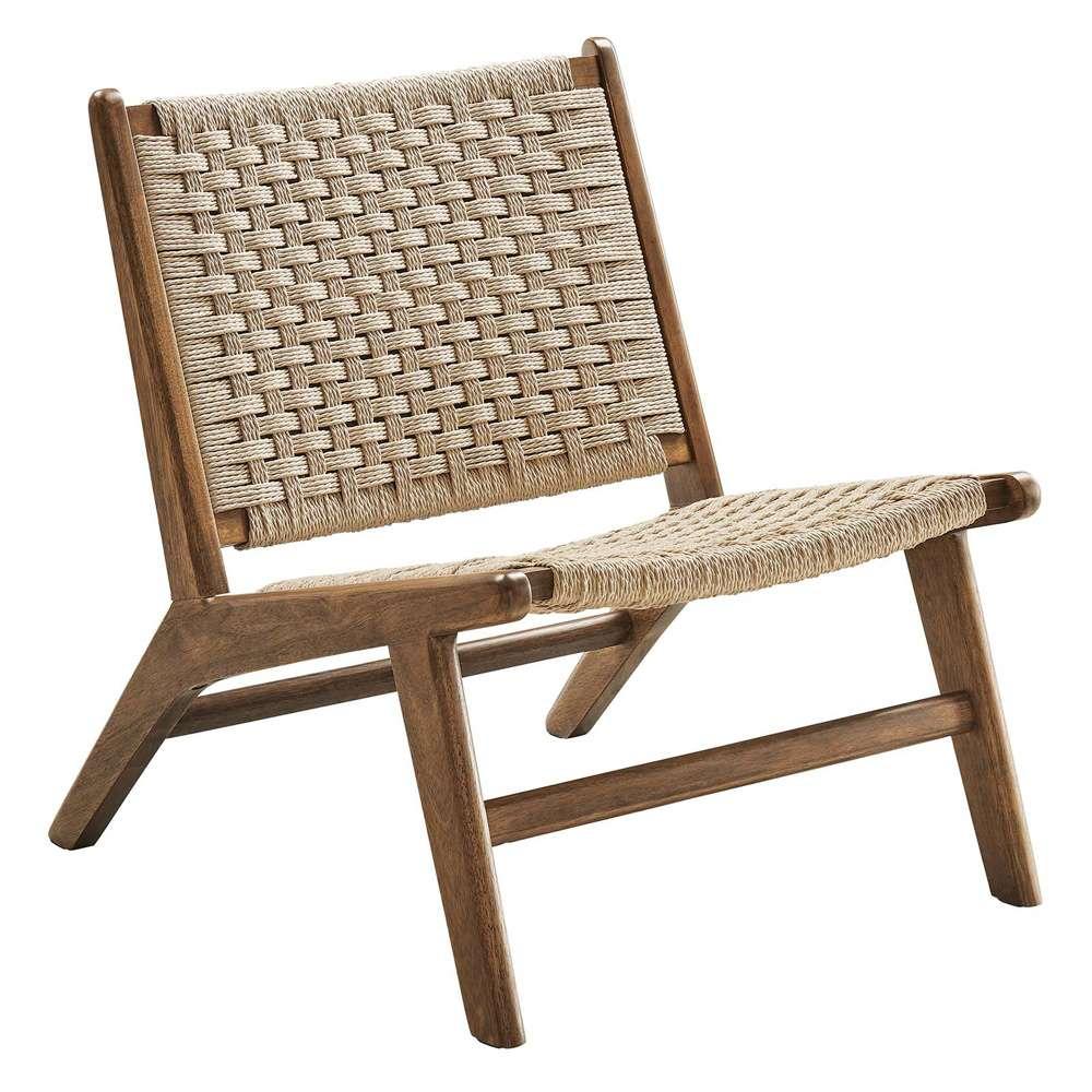 Modway - Saoirse Woven Rope Wood Accent Lounge Chair - EEI-6543-WAL-NAT veiw 2