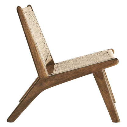 Modway - Saoirse Woven Rope Wood Accent Lounge Chair - EEI-6543-WAL-NAT veiw 3