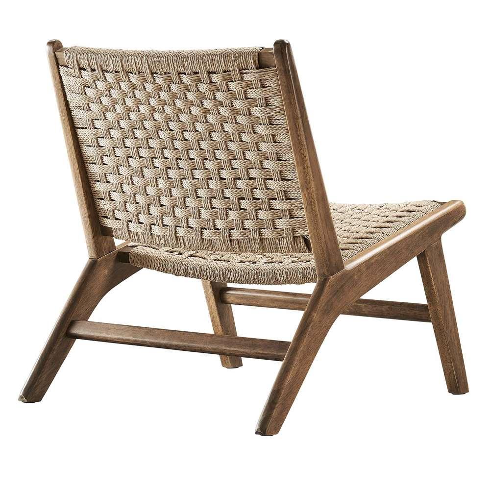 Modway - Saoirse Woven Rope Wood Accent Lounge Chair - EEI-6543-WAL-NAT veiw 4