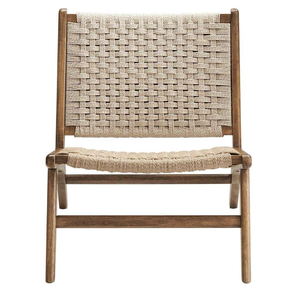 Modway - Saoirse Woven Rope Wood Accent Lounge Chair - EEI-6543-WAL-NAT veiw 5