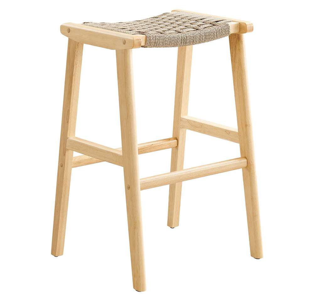 Modway - Saoirse Woven Rope Wood Bar Stool - (Set of 2) - EEI-6550-NAT-NAT veiw 3