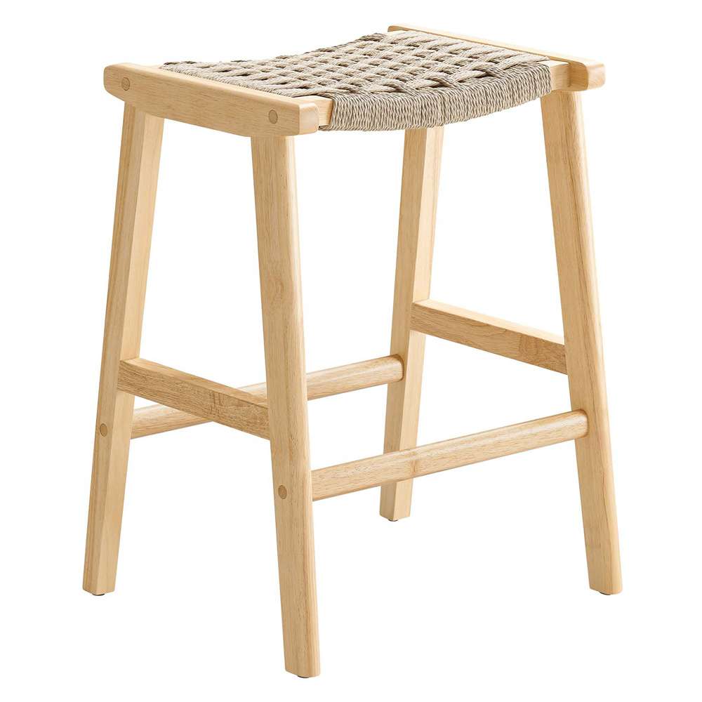 Modway - Saoirse Woven Rope Wood Counter Stool - (Set of 2) - EEI-6548-NAT-NAT veiw 3