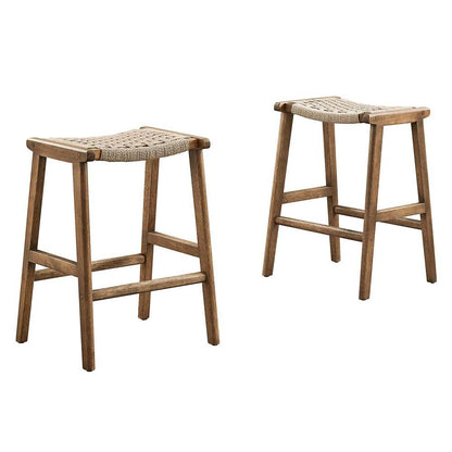 Modway - Saoirse Woven Rope Wood Counter Stool - (Set of 2) - EEI-6548-WAL-NAT veiw 1