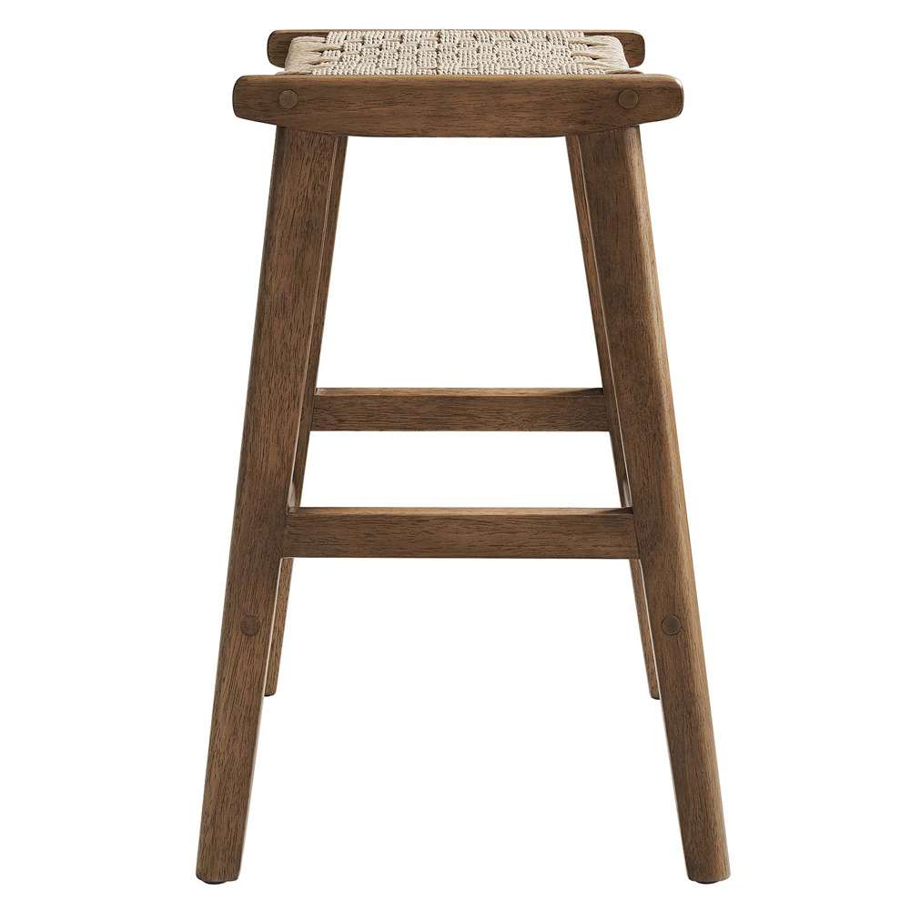 Modway - Saoirse Woven Rope Wood Counter Stool - (Set of 2) - EEI-6548-WAL-NAT veiw 4