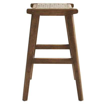 Modway - Saoirse Woven Rope Wood Counter Stool - (Set of 2) - EEI-6548-WAL-NAT veiw 4