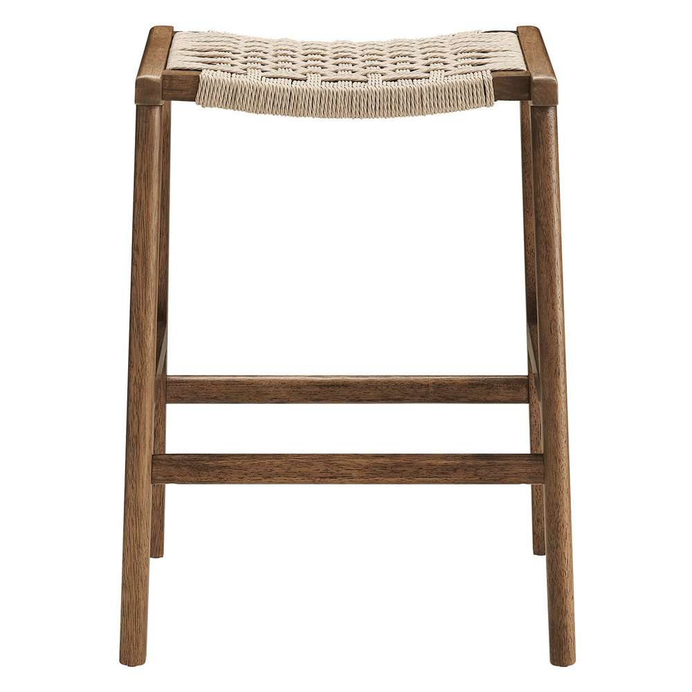 Modway - Saoirse Woven Rope Wood Counter Stool - (Set of 2) - EEI-6548-WAL-NAT veiw 5