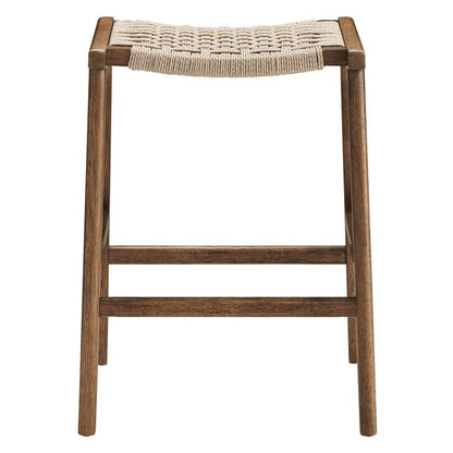 Modway - Saoirse Woven Rope Wood Counter Stool - (Set of 2) - EEI-6548-WAL-NAT veiw 5