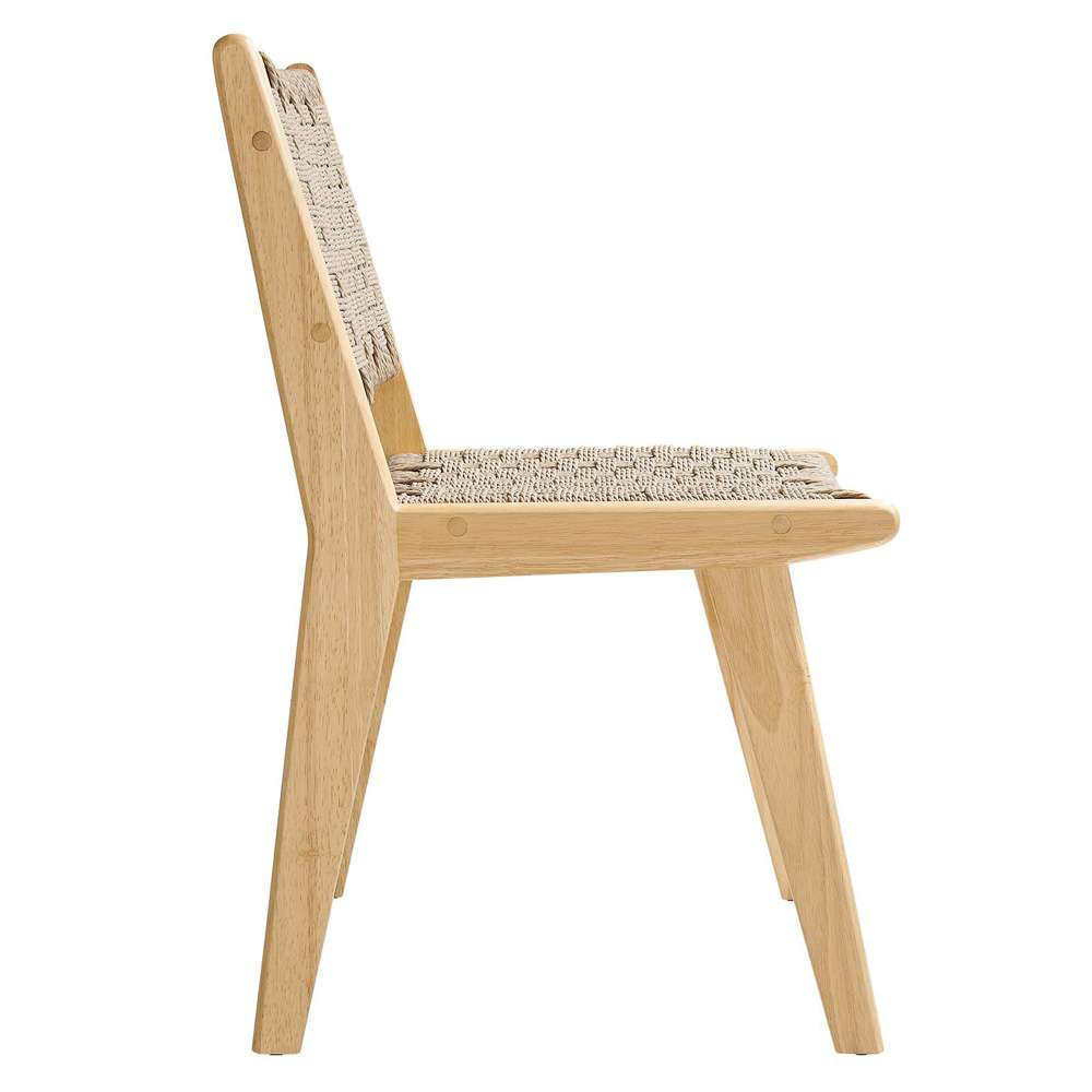 Modway - Saoirse Woven Rope Wood Dining Side Chair - EEI-6545-NAT-NAT veiw 4