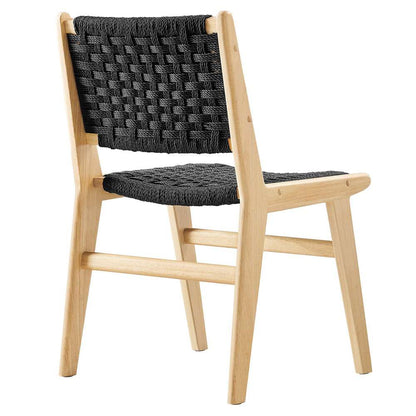 Modway - Saoirse Woven Rope Wood Dining Side Chair - EEI-6545-NAT-BLK veiw 5