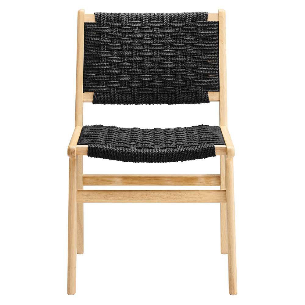 Modway - Saoirse Woven Rope Wood Dining Side Chair - EEI-6545-NAT-BLK veiw 6