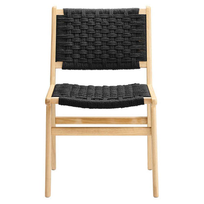 Modway - Saoirse Woven Rope Wood Dining Side Chair - EEI-6545-NAT-BLK veiw 6