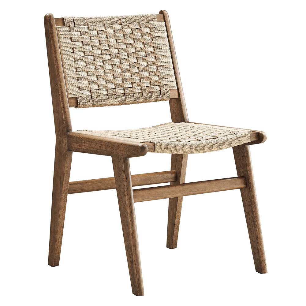 Modway - Saoirse Woven Rope Wood Dining Side Chair - EEI-6545-WAL-NAT veiw 3