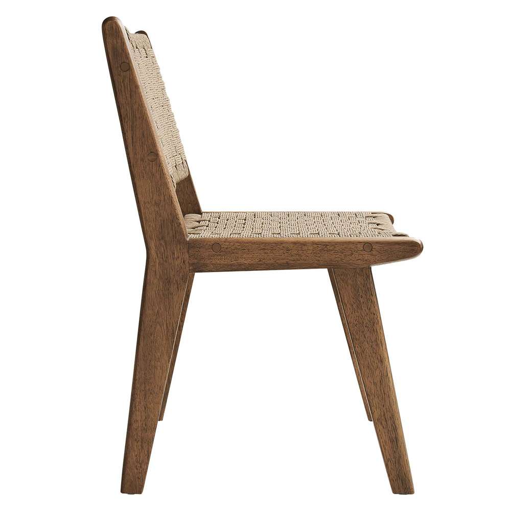 Modway - Saoirse Woven Rope Wood Dining Side Chair - EEI-6545-WAL-NAT veiw 4