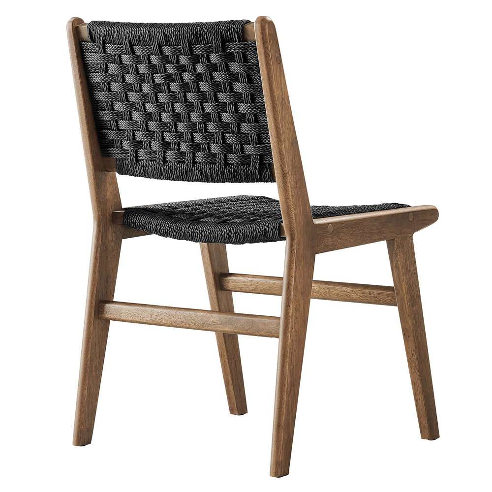 Modway - Saoirse Woven Rope Wood Dining Side Chair - EEI-6545-WAL-BLK veiw 5