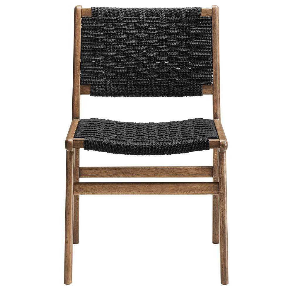 Modway - Saoirse Woven Rope Wood Dining Side Chair - EEI-6545-WAL-BLK veiw 6