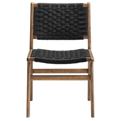 Modway - Saoirse Woven Rope Wood Dining Side Chair - EEI-6545-WAL-BLK veiw 6
