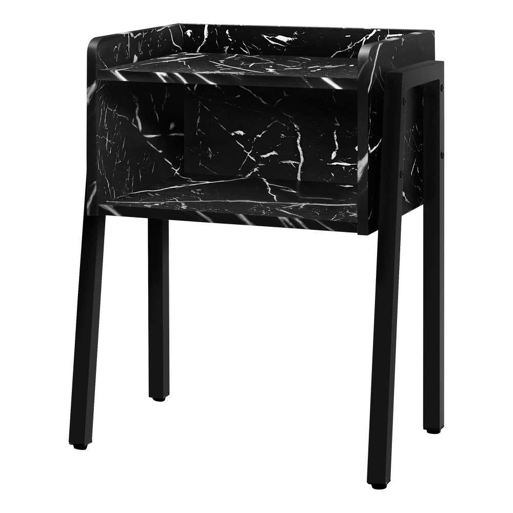 Monarch Specialties - Accent Table, Side, End, Nightstand, Lamp, Living Room, Bedroom, Metal, Laminate, Black Marble Look, Contemporary, Modern - I-3590 veiw 1