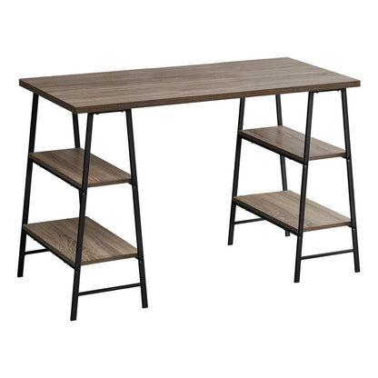 Monarch Specialties - Computer Desk, Home Office, Laptop, Storage Shelves, 48inL, Work, Metal, Laminate, Brown, Black, Contemporary, Modern - I-7523 veiw 1