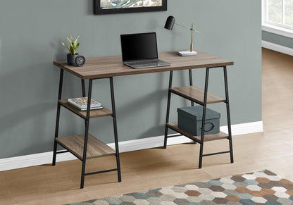 Monarch Specialties - Computer Desk, Home Office, Laptop, Storage Shelves, 48inL, Work, Metal, Laminate, Brown, Black, Contemporary, Modern - I-7523 veiw 2