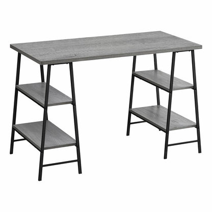 Monarch Specialties - Computer Desk, Home Office, Laptop, Storage Shelves, 48inL, Work, Metal, Laminate, Grey, Black, Contemporary, Modern - I-7524 veiw 1