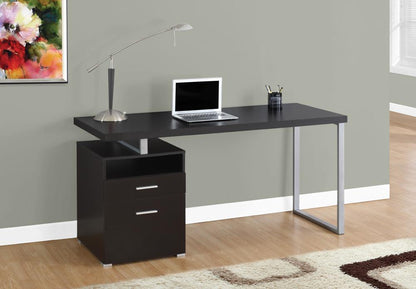 Monarch Specialties - Computer Desk, Home Office, Laptop, Left, Right Set-Up, Storage Drawers, 60inL, Work, Metal, Laminate, Brown, Grey, Contemporary, Modern - I-7143 veiw 1