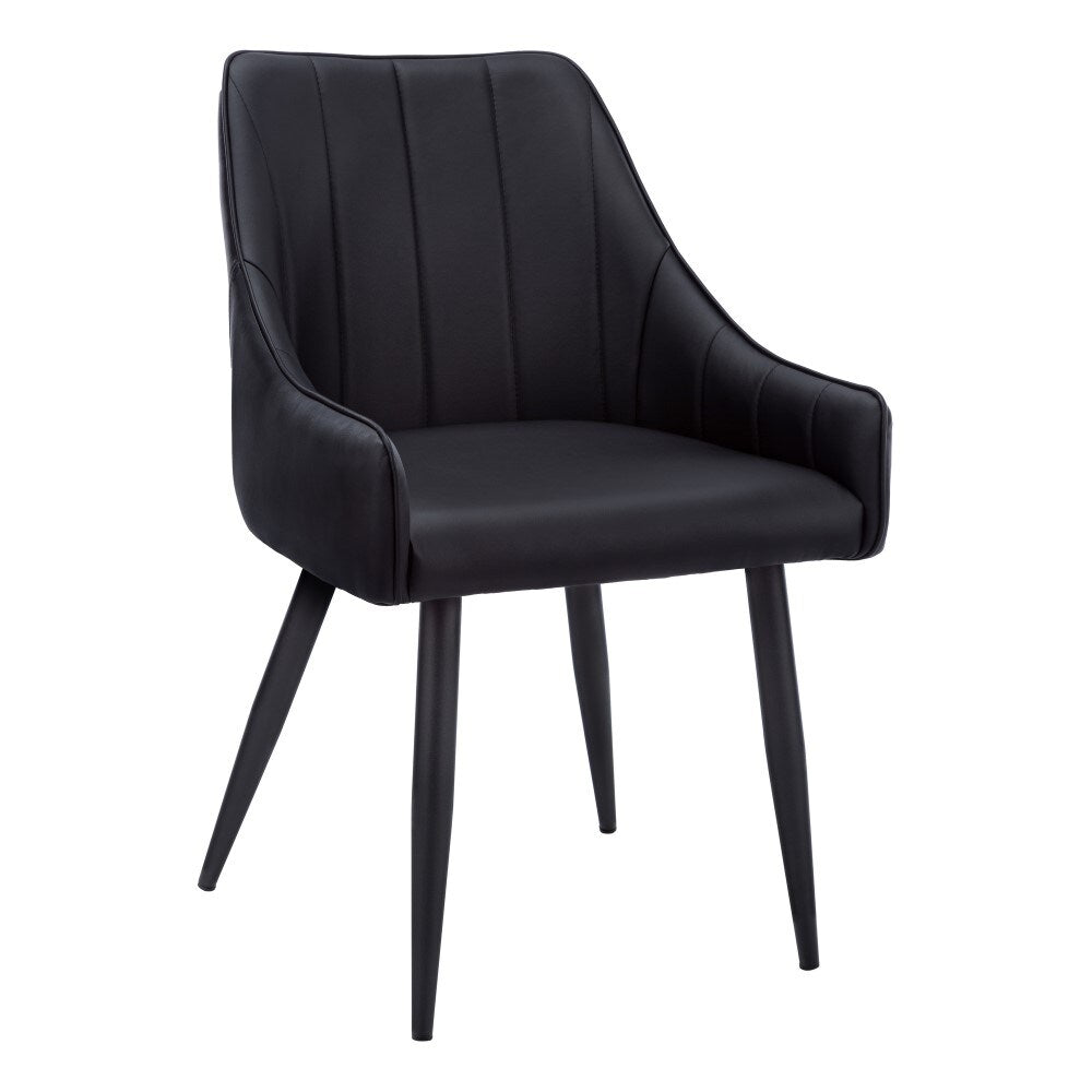 Monarch Specialties - Dining Chair, (Set of 2) Side, Upholstered, Kitchen, Dining Room, Pu Leather Look, Metal, Black, Contemporary, Modern - I-1187 veiw 1