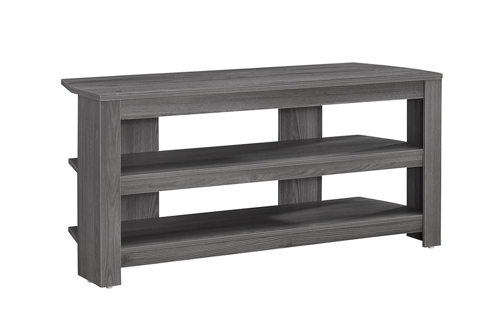 Monarch Specialties - Tv Stand, 42 Inch, Console, Media Entertainment Center, Storage Shelves, Living Room, Bedroom, Laminate, Grey, Contemporary, Modern - I-2566 veiw 2
