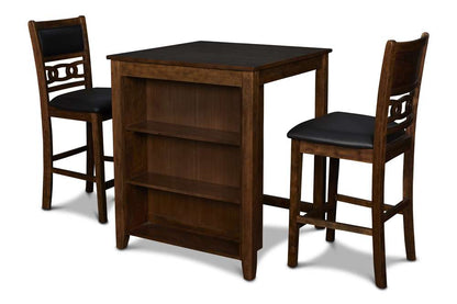 New Classic Furniture - Gia 30in Counter Table With 2 Chairs & Stg Shelf-Brown - D1701-32S-BRN veiw 1