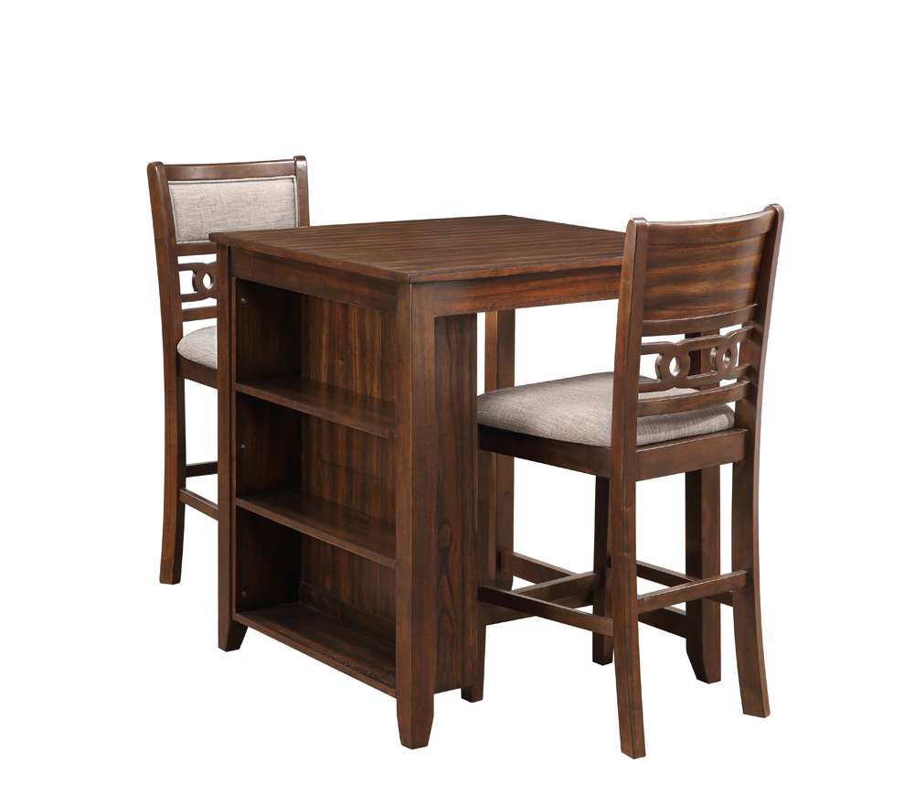 New Classic Furniture - Gia 30in Counter Table With 2 Chairs & Stg Shelf-Cherry - D1701-32S-CHY veiw 1