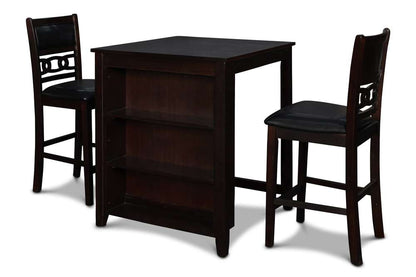 New Classic Furniture - Gia 30in Counter Table With 2 Chairs & Stg Shelf-Ebony - D1701-32S-EBY veiw 1