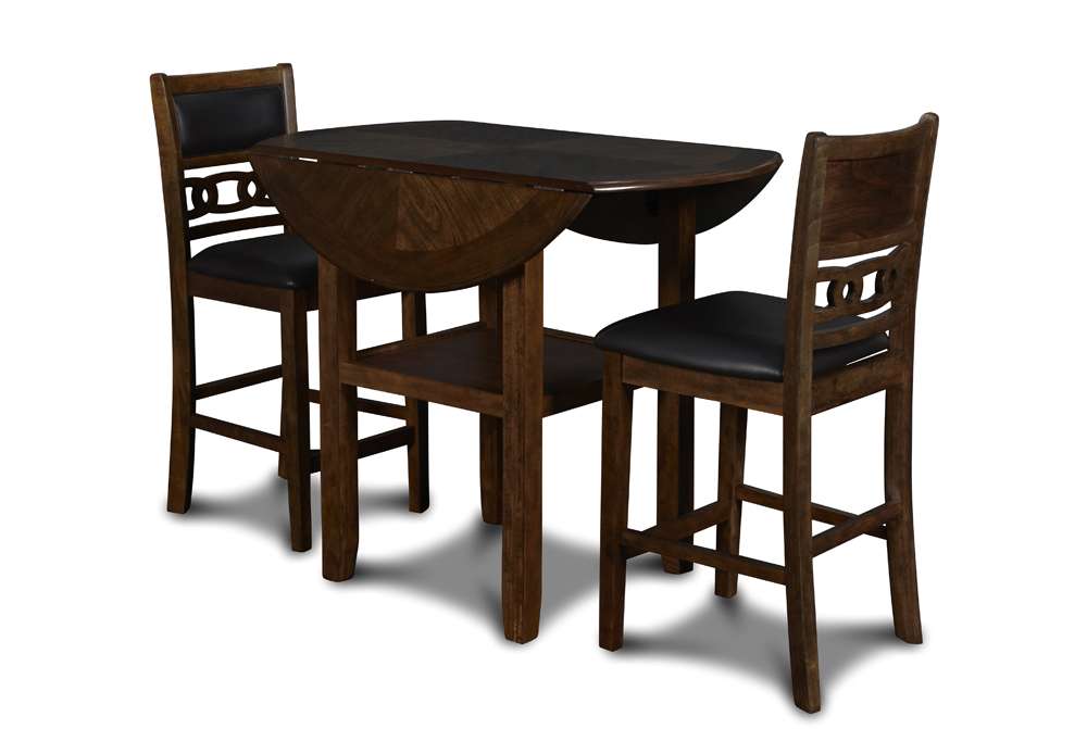 New Classic Furniture - Gia 42in Counter Drop Leaf Table With 2 Chairs-Brown - D1701-42S-BRN veiw 1