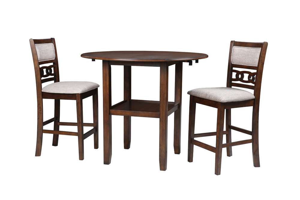 New Classic Furniture - Gia 42in Counter Drop Leaf Table With 2 Chairs-Cherry - D1701-42S-CHY veiw 1