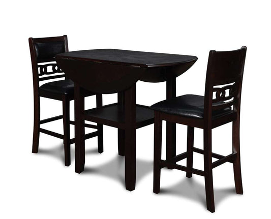 New Classic Furniture - Gia 42in Counter Drop Leaf Table With 2 Chairs-Ebony - D1701-42S-EBY veiw 1