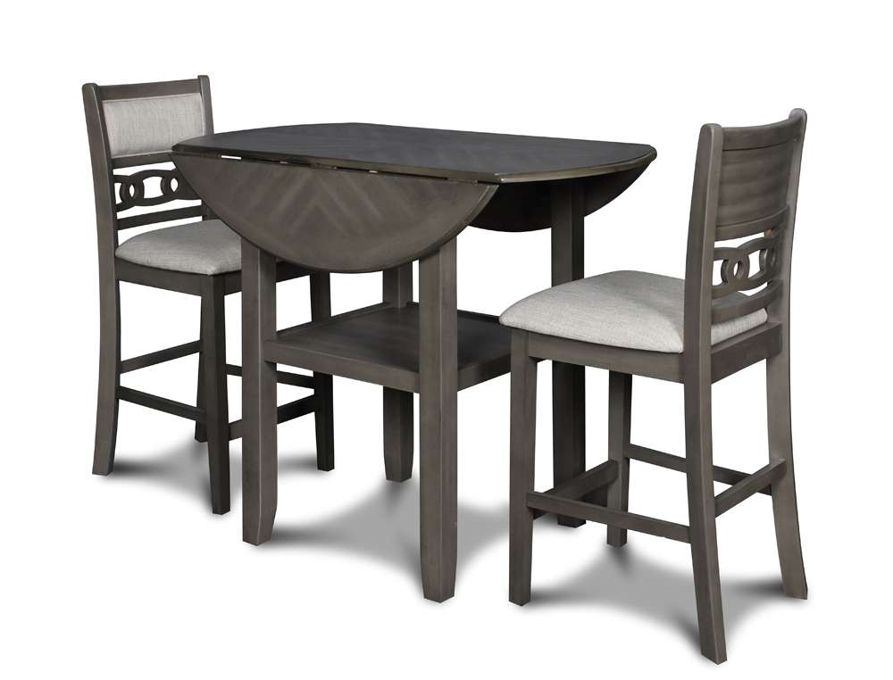 New Classic Furniture - Gia 42in Counter Drop Leaf Table With 2 Chairs-Gray - D1701-42S-GRY veiw 1