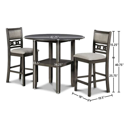 New Classic Furniture - Gia 42in Counter Drop Leaf Table With 2 Chairs-Gray - D1701-42S-GRY veiw 4