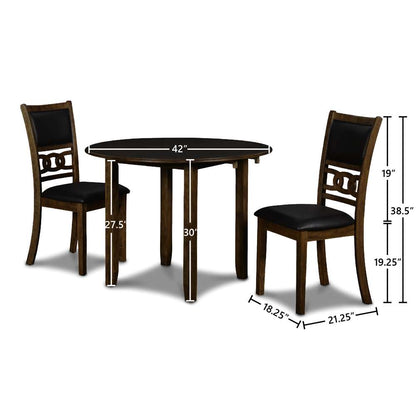 New Classic Furniture - Gia 42in Dining Drop Leaf Table With 2 Chairs-Brown - D1701-40S-BRN veiw 3