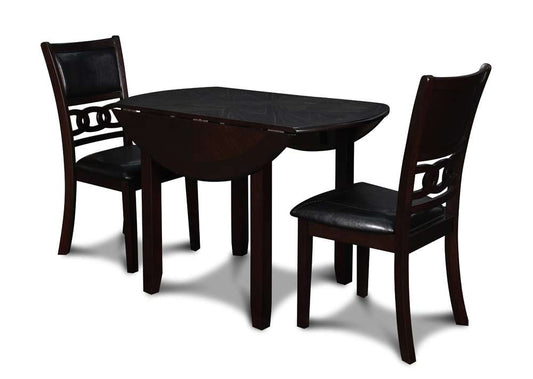 New Classic Furniture - Gia 42in Dining Drop Leaf Table With 2 Chairs-Ebony - D1701-40S-EBY veiw 1