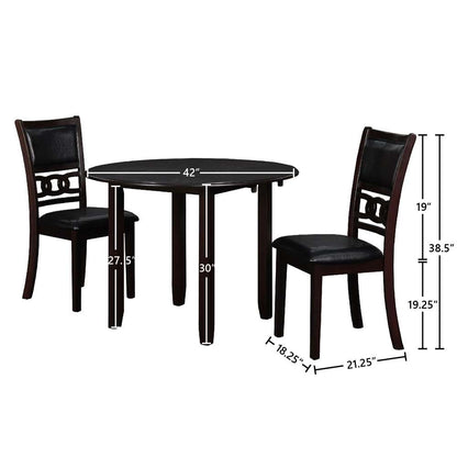 New Classic Furniture - Gia 42in Dining Drop Leaf Table With 2 Chairs-Ebony - D1701-40S-EBY veiw 4