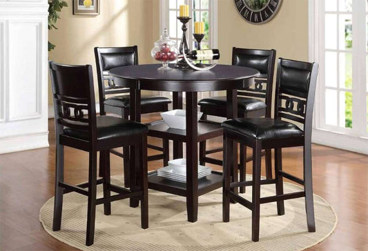 New Classic Furniture - Gia Round Counter Dining 5 Pc Set-Ebony - D1701-52S veiw 1