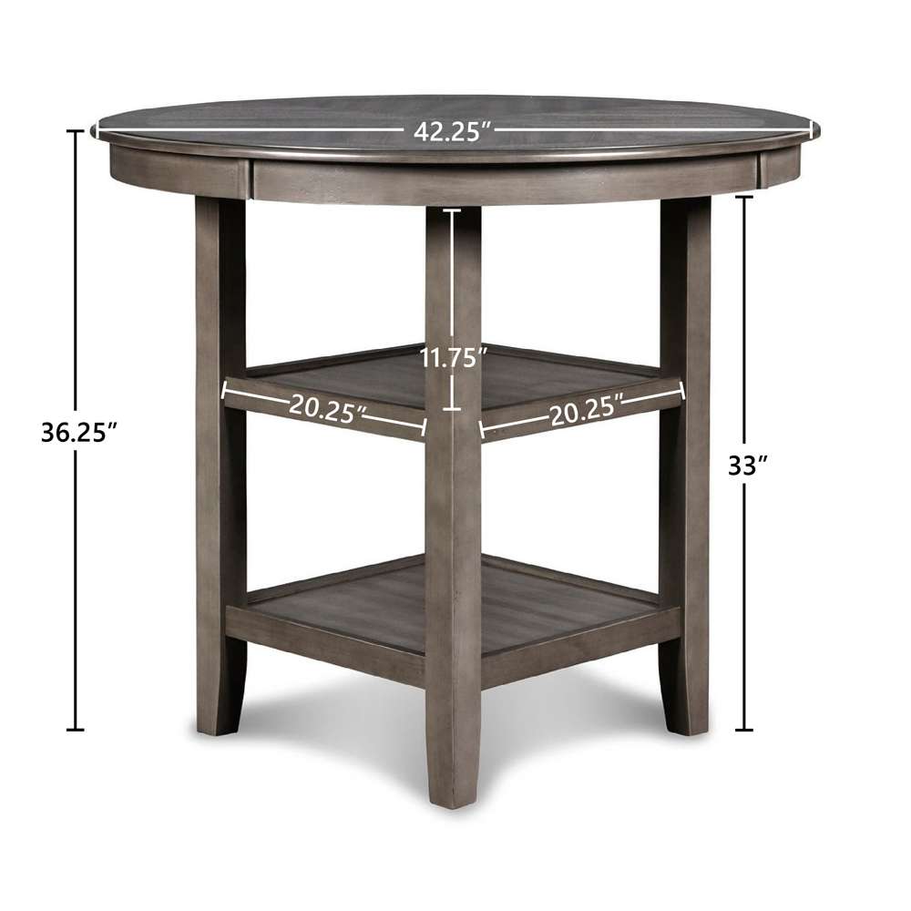 New Classic Furniture - Gia Round Counter Dining 5 Pc Set - Gray - D1701-52S-GRY veiw 4