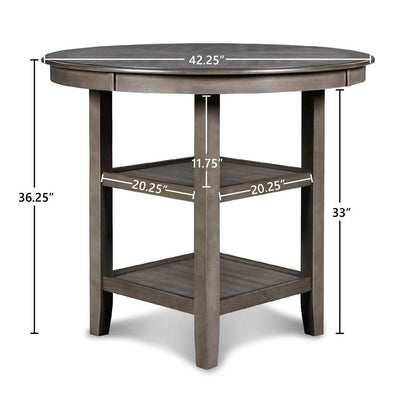 New Classic Furniture - Gia Round Counter Dining 5 Pc Set - Gray - D1701-52S-GRY veiw 4