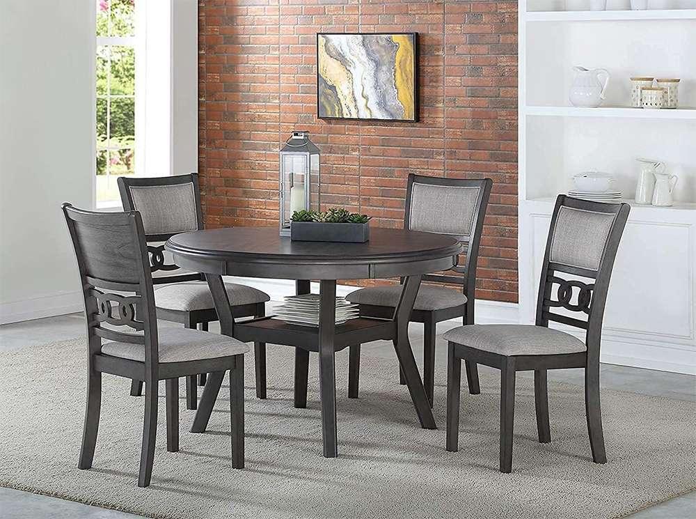 New Classic Furniture - Gia Round Dining 5 Pc Set - Gray - D1701-50S-GRY veiw 1