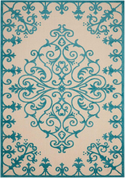 Nourison - Aloha ALH12 Aqua 36in x 56in Indoor-outdoor Area Rug - ALH12-99446242846_CLOSEOUT veiw 1